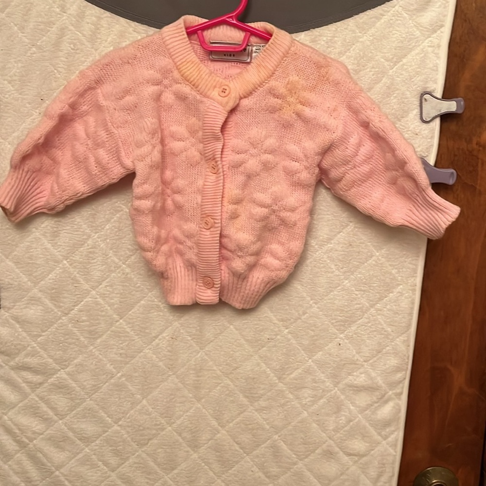 Kids’ Vintage Pink Cardigan Sweater